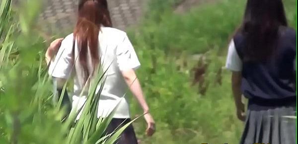  Asian teens in uniform spied on pissing